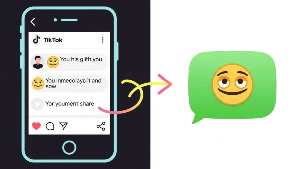Comparison of rolling eyes emoji usage on TikTok versus text messaging.